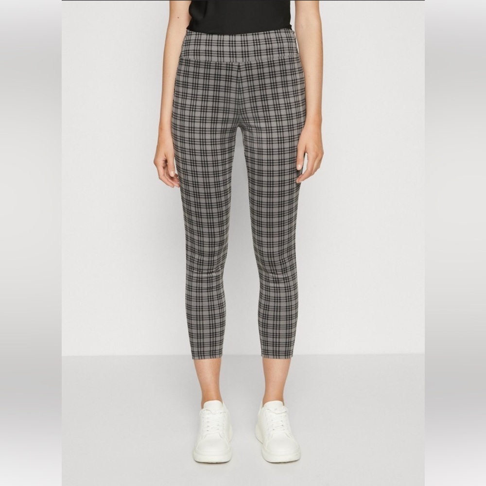 GAP Ponte Leggings Plaid New Shadow Gray and Black